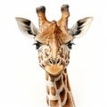 Hyper-realistic Giraffe Face Illustration: Playful And Humorous Animal Scene