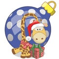 Giraffe in a Santa hat Royalty Free Stock Photo