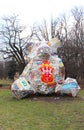 Giraffe sculpture in a Warsaw park