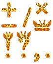 Giraffe set of signs Royalty Free Stock Photo