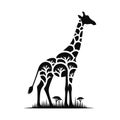 Giraffe silhouette vector illustration Royalty Free Stock Photo