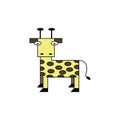 Giraffe simple colorful cartoon icon vector design