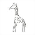 Giraffe, simple vector illustration, line art