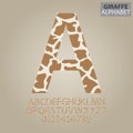 Giraffe Skin Alphabet and Numbers Vector Royalty Free Stock Photo