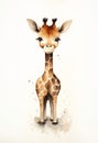 Giraffe Standing Adorably Cute Caramel Stylized Girl Brown Hair