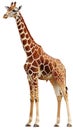 Giraffe standing gracefully on a white background Royalty Free Stock Photo