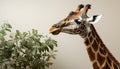 Giraffe standing tall, nature beauty in Africa wilderness generated by AI Royalty Free Stock Photo