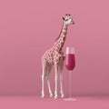 Giraffe And Wine Glass: Playful Minimalism In High Resolution