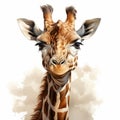 Charming Giraffe Illustration With Strong Facial Expression