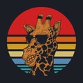 Giraffe sunset vector illustration