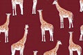 Giraffe Texture Pattern Seamless Repeating Brown Burgundy White Orange, High Detail, 8K Royalty Free Stock Photo