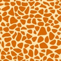 Giraffe skin texture, seamless pattern, repeating the orange and yellow spots, background, Safari, zoo, jungle. Vector. Royalty Free Stock Photo