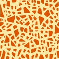 Giraffe texture, seamless pattern. Repeating orange stained. Safari zoo print. African textile. Vector background Royalty Free Stock Photo