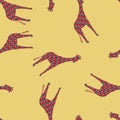 Giraffe vector. Giraffe seamless pattern background. Royalty Free Stock Photo
