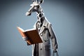 giraffe wearing a doctor coat Royalty Free Stock Photo