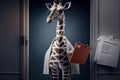 giraffe wearing a doctor coat Royalty Free Stock Photo