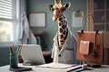 giraffe wearing a doctor coat Royalty Free Stock Photo