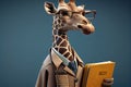 giraffe wearing a doctor coat Royalty Free Stock Photo