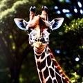 Giraffe wild animal living in nature, part of ecosystem Royalty Free Stock Photo