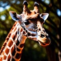 Giraffe wild animal living in nature, part of ecosystem Royalty Free Stock Photo