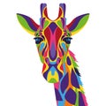 giraffe wild life technicolor icon