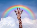 Giraffe - Wildlife Background from Africa - Rainbow beauty Royalty Free Stock Photo