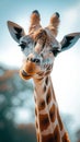 Giraffes beauty revealed in a close up photography composition