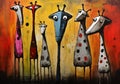 Giraffes with Differently Colored Faces in an Anthropomorphic Se