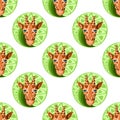 Giraffes head seamless pattern. Royalty Free Stock Photo