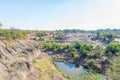 Giraffes next to the Shingwedzi River at Red Rocks Royalty Free Stock Photo