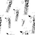 Giraffes seamless pattern on a white background.