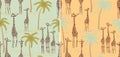 Giraffes seamless patterns Royalty Free Stock Photo