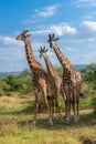 Giraffes standing in the savannah