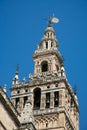 Giralda belfry in Seville cathedral Royalty Free Stock Photo