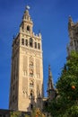 The Giralda, Bell tower of the cathedral of Seville, Andalusia Spain Royalty Free Stock Photo