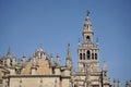 Giralda, famous bell tower of the Seville Cathedral in Spanish city of Sevilla, built as a minaret