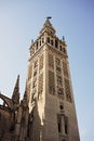 Giralda, famous bell tower of the Seville Cathedral in Spanish city of Sevilla, built as a minaret