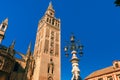 Giralda and Seville Cathedral in the morning, Spain Royalty Free Stock Photo