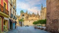 Giralda tower and Seville Cathedral in oldtown Spain