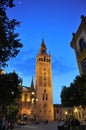 The Giralda Tower at sunset, Cathedral of Seville, Andalusia, Spain Royalty Free Stock Photo