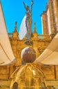 Giraldillo sculpture at the Prince`s Gate of Seville Cathedral, Spain Royalty Free Stock Photo