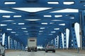 The Girard Point Bridge is a double-decked cantilevered truss bridge carrying Interstate 95 across the Schuylkill River in the Ame