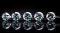 Exacting Precision: Six Round Cut Diamonds On A Black Background