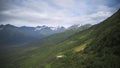 A panned breathtaking view of the Chugach Mountain Range in Girdwood, Alaska