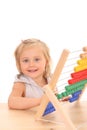Girl and abacus Royalty Free Stock Photo