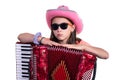 Girl with Accordion Royalty Free Stock Photo