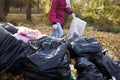 Girl activist raises trash in park