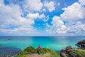 Girl admiring the Cornish coast