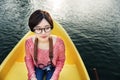 Girl Adventure Boat Trip Traveling Holiday Photography Concept