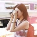 Girl Adventure Hangout Traveling Holiday Photography Concept Royalty Free Stock Photo